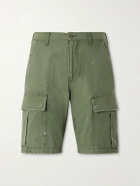 Cherry Los Angeles - Camouflage Paint-splattered Cargo Straight-leg Shorts - Green