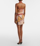 SIR Printed halterneck mesh minidress