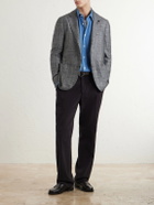 Lardini - Prince Of Wales Checked Wool, Silk and Cashmere-Blend Blazer - Gray