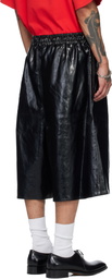 LU'U DAN Black BBall Faux-Leather Shorts