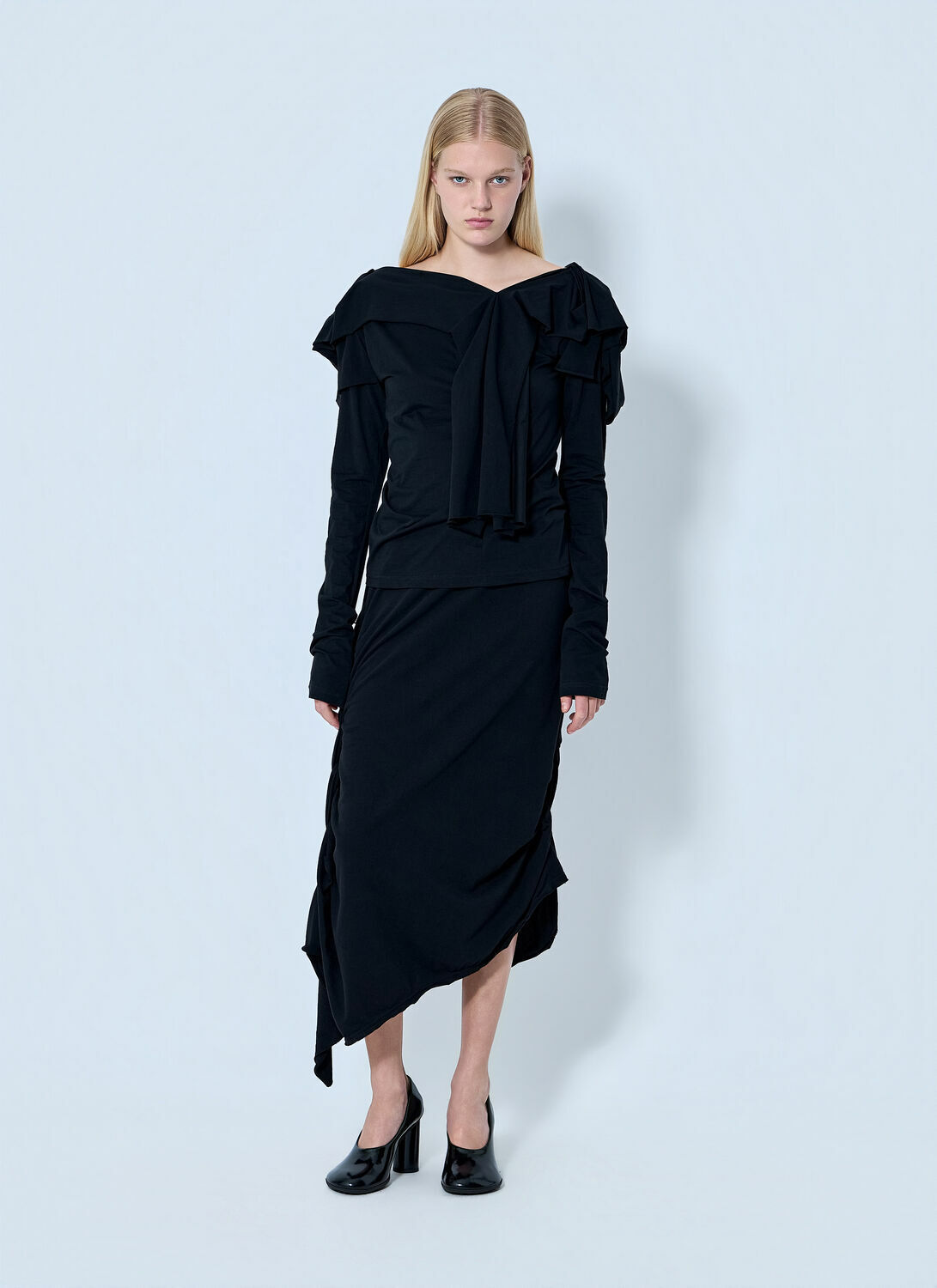 Yohji Yamamoto Supima Single Jersey Big Collar Top