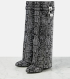 Givenchy Shark Lock snake-effect knee-high boots