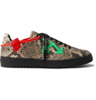 Off-White - 2.0 Suede-Trimmed Snake Effect-Leather Sneakers - Animal print