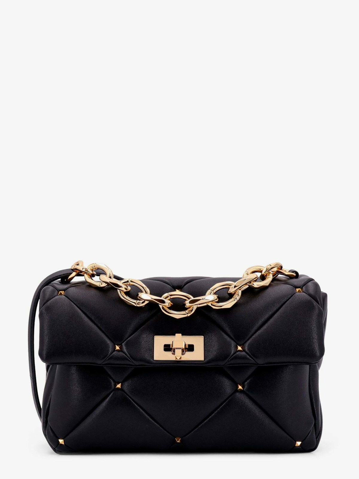 VALENTINO GARAVANI ロゴ Roman Stud レザー 2Way ハンドバッグ Valentino garavani Small Roman Stud Leather Satchel With