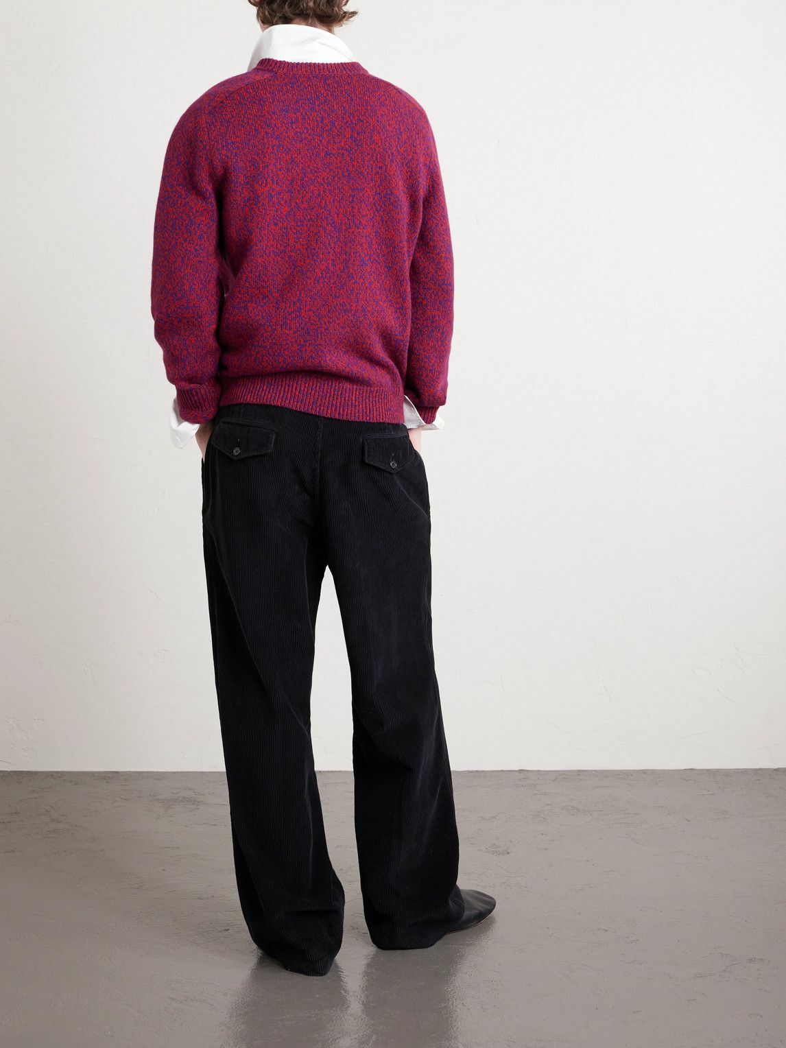 CELINE - Wool and Cashmere-Blend Sweater - Burgundy
