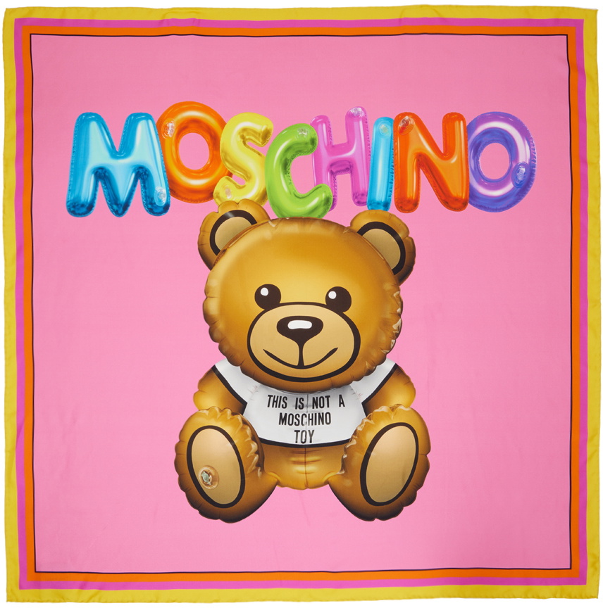 Moschino Pink Printed Scarf