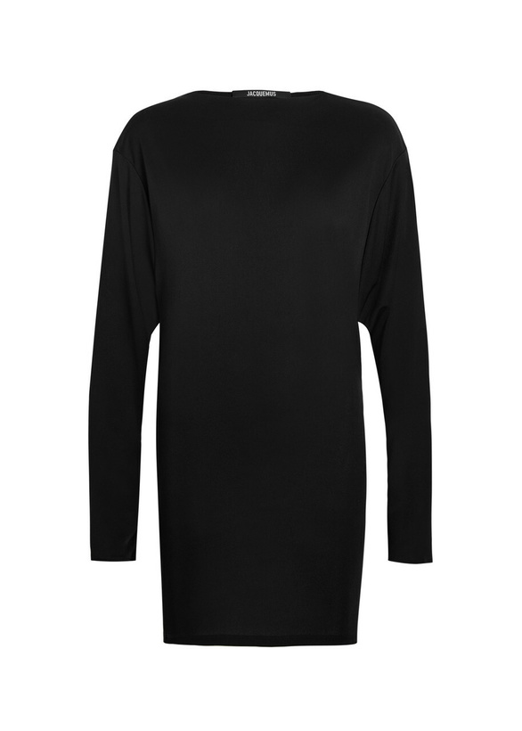 Photo: Jacquemus La Robe Mistral Cowl-back Woven Mini Dress Black