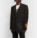 Off-White - Oversized Appliquéd Shell-Trimmed Wool-Jacquard Suit Jacket - Black