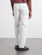 Mr P. - Tapered Cotton and Linen-Blend Trousers - White