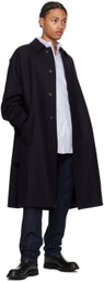 Bally Navy Belted Coat