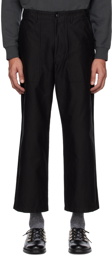 BEAMS PLUS Black Button Tab Trousers