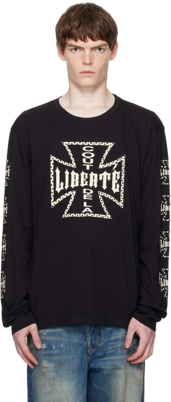 Photo: COÛT DE LA LIBERTÉ Black Acadian Printed Logo Crystal T-shirt