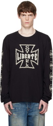 COÛT DE LA LIBERTÉ Black Acadian Printed Logo Crystal T-shirt