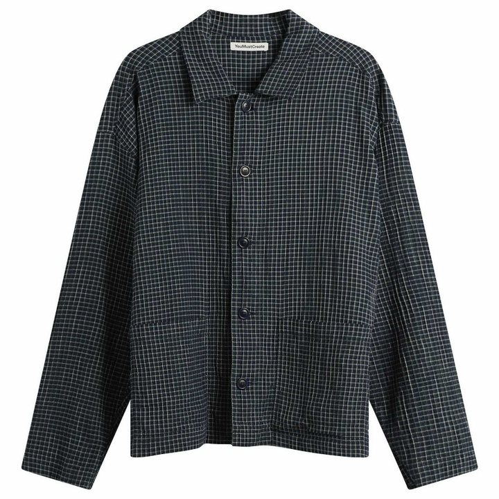 Photo: YMC Men's Waffle Check PJ Shirt in Navy