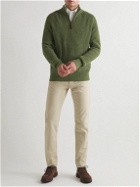 Sid Mashburn - Waffle-Knit Cotton and Cashmere-Blend Half-Zip Sweater - Green