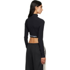 Palm Angels Black Classic Logo Long-Sleeved Mockneck T-shirt