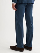 CANALI - Kei Slim-Fit Tapered Cotton-Blend Twill Suit Trousers - Blue