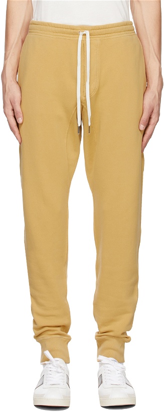 Photo: TOM FORD Yellow Vintage Garment-Dyed Sweatpants