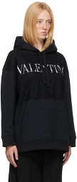 Valentino Black Lace Logo Hoodie