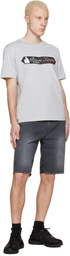 Lanvin Gray Printed 'Lanvin Signature Label' T-shirt