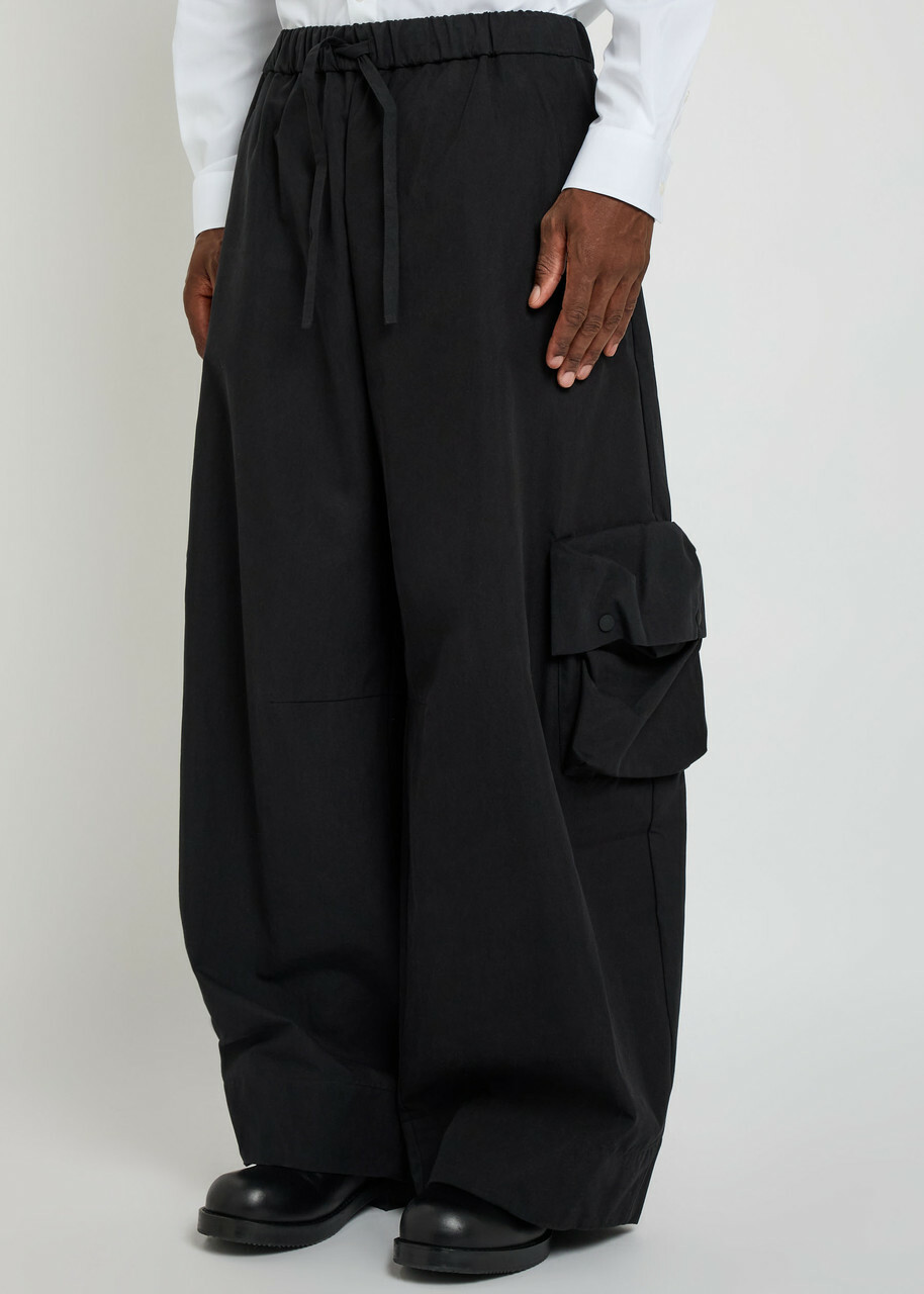 Simone Rocha Drawstring Cargo Trousers Black