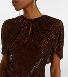 Self-Portrait Embellished mesh top