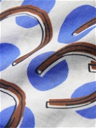 BODE - Jockey Dot Camp-Collar Printed Cotton-Voile Shirt - Blue