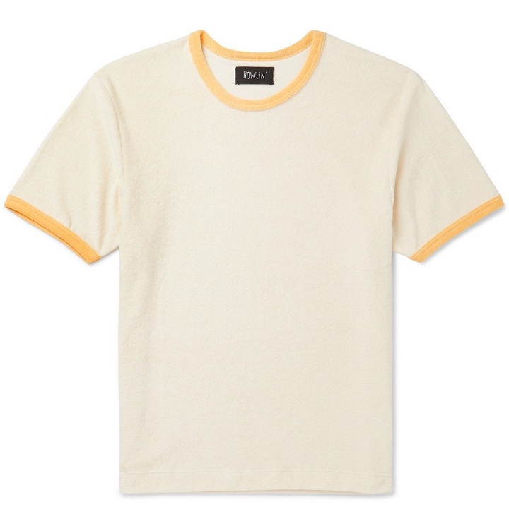 Photo: Howlin' - Amnesia Contrast-Trimmed Cotton-Blend Terry T-Shirt - Neutral