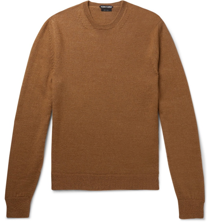 Photo: TOM FORD - Slim-Fit Alpaca and Silk-Blend Sweater - Brown