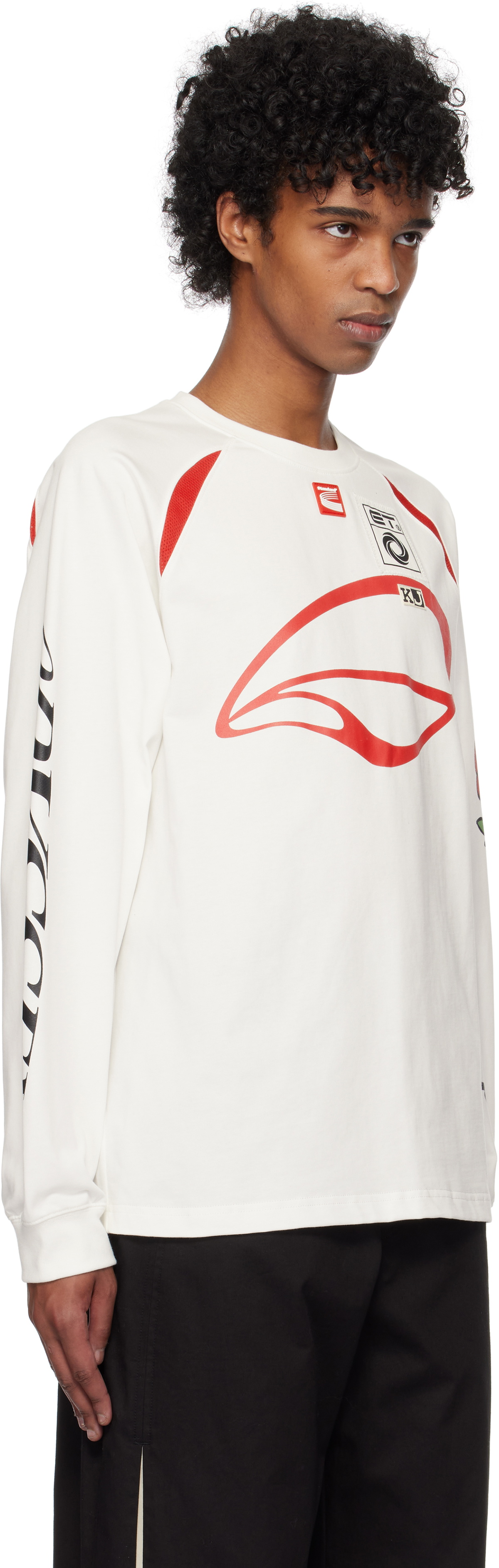 Kijun White & Red Cycle Long Sleeve T-shirt
