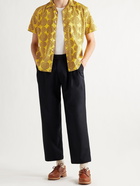 BEAMS PLUS - Camp-Collar Printed Cotton-Dobby Shirt - Yellow