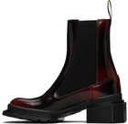 Dr. Martens Black & Burgundy Maybole Square Toe Chelsea Boots