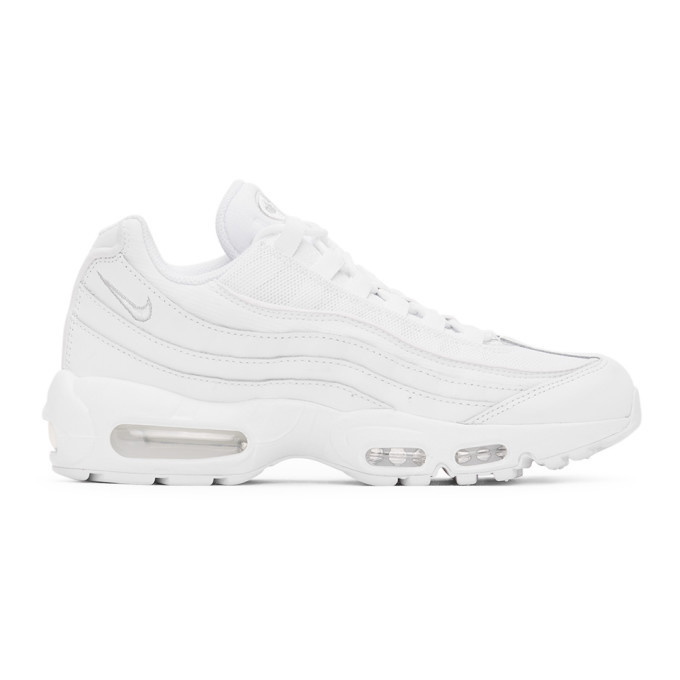 Photo: Nike White and Grey Air Max 95 Essential Sneakers