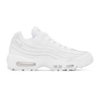 Nike White and Grey Air Max 95 Essential Sneakers