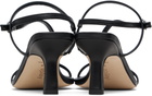 Aeyde Black Elise Leather Toe-Post Heeled Sandals