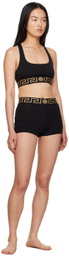 Versace Underwear Black Greca Shorts