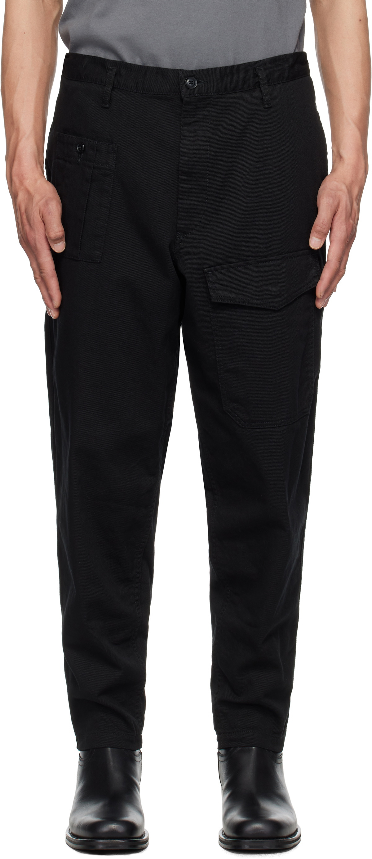 YOHJI YAMAMOTO Black Scandal Katsuragi Waist String Work Pants