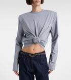 Magda Butrym Cropped cotton-blend jersey top