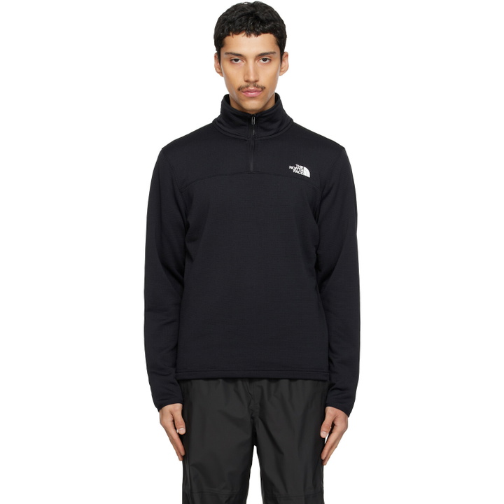 Photo: The North Face Black Cedar Trail Grid Fleece Quarter-Zip Sweatshirt