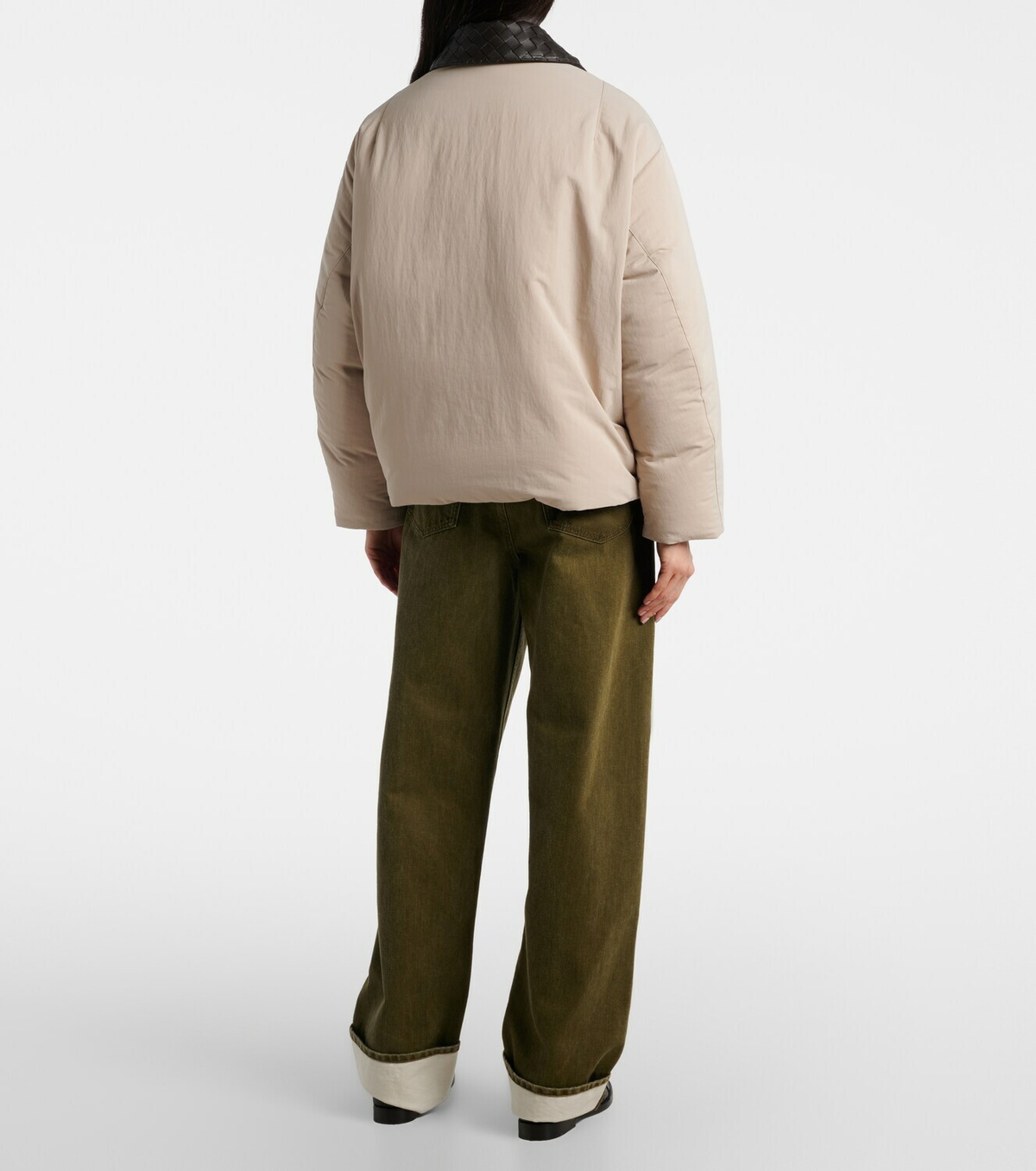 Bottega Veneta Intrecciato leather-trimmed down jacket