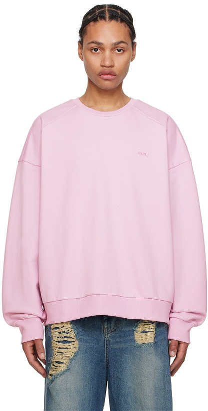 Photo: Juun.J Pink Embroidered Sweatshirt