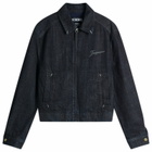 Jacquemus Men's Indigo Wash Denim Jacket in Dark Navy