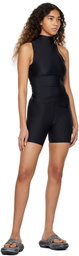 Courrèges Black Overlock Stitching Shorts