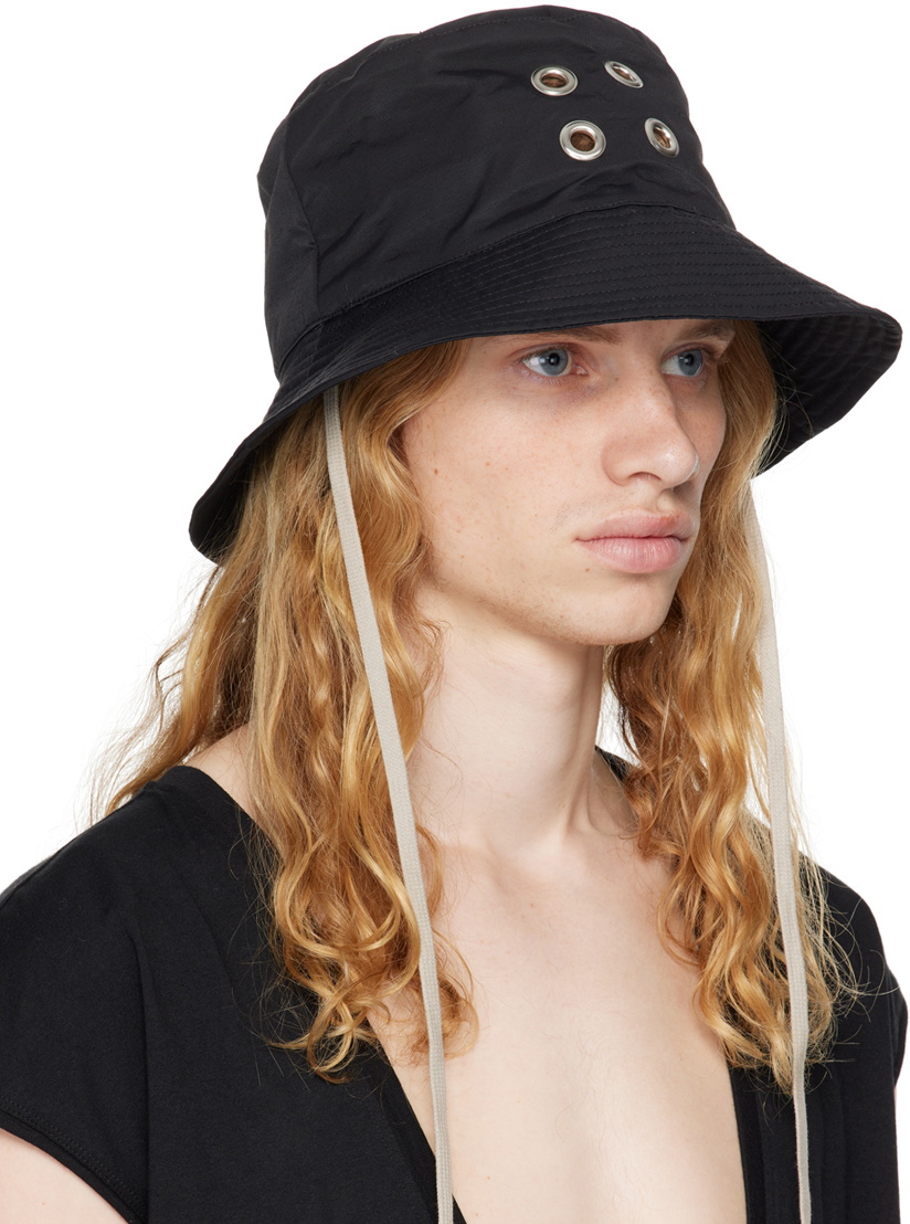 帽子 Rick Owens backet hat Black Beach Bucket Hat by Rick Owens on Sale