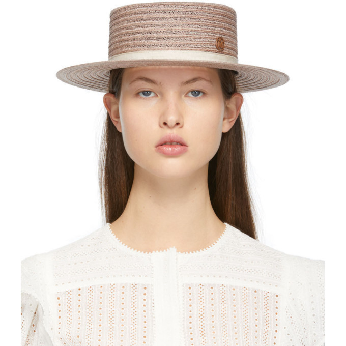 maison michel カチューシャ Maison Michel Beige Hemp Kiki Hat Maison Michel