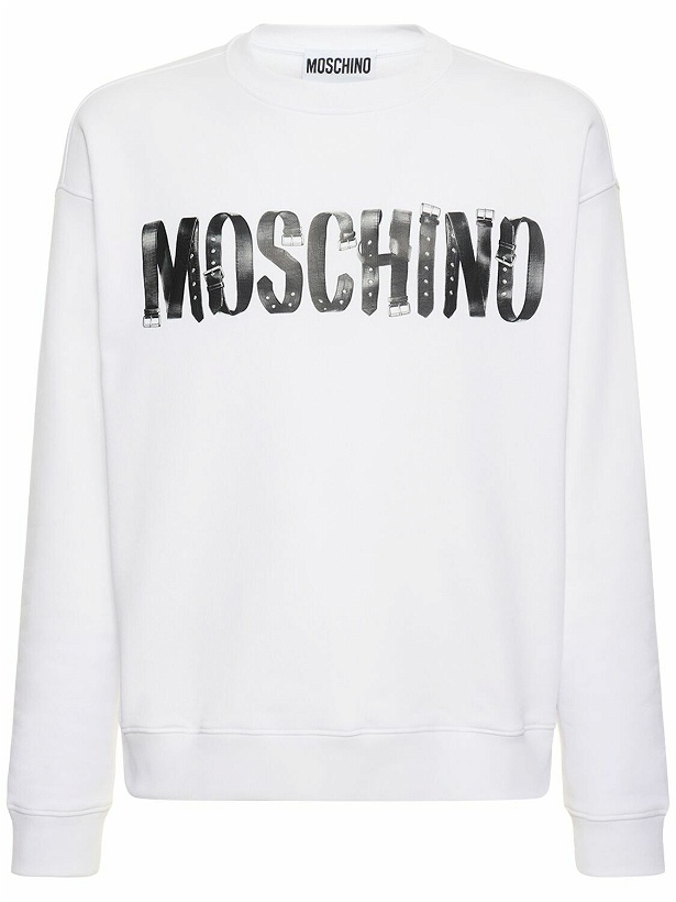 Photo: MOSCHINO - Logo Print Organic Cotton Sweatshirt