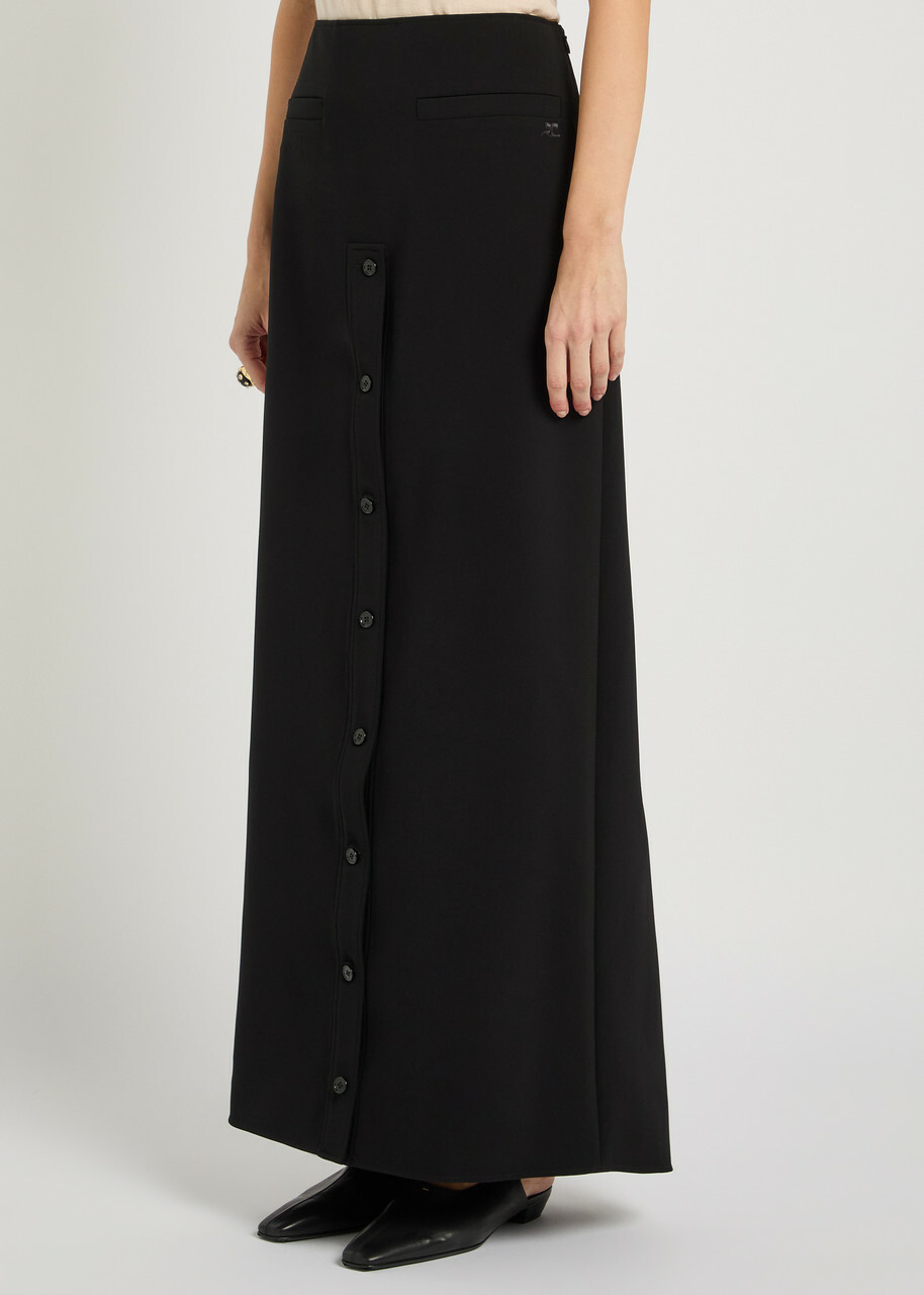 Courrèges Crepe Maxi Skirt Black