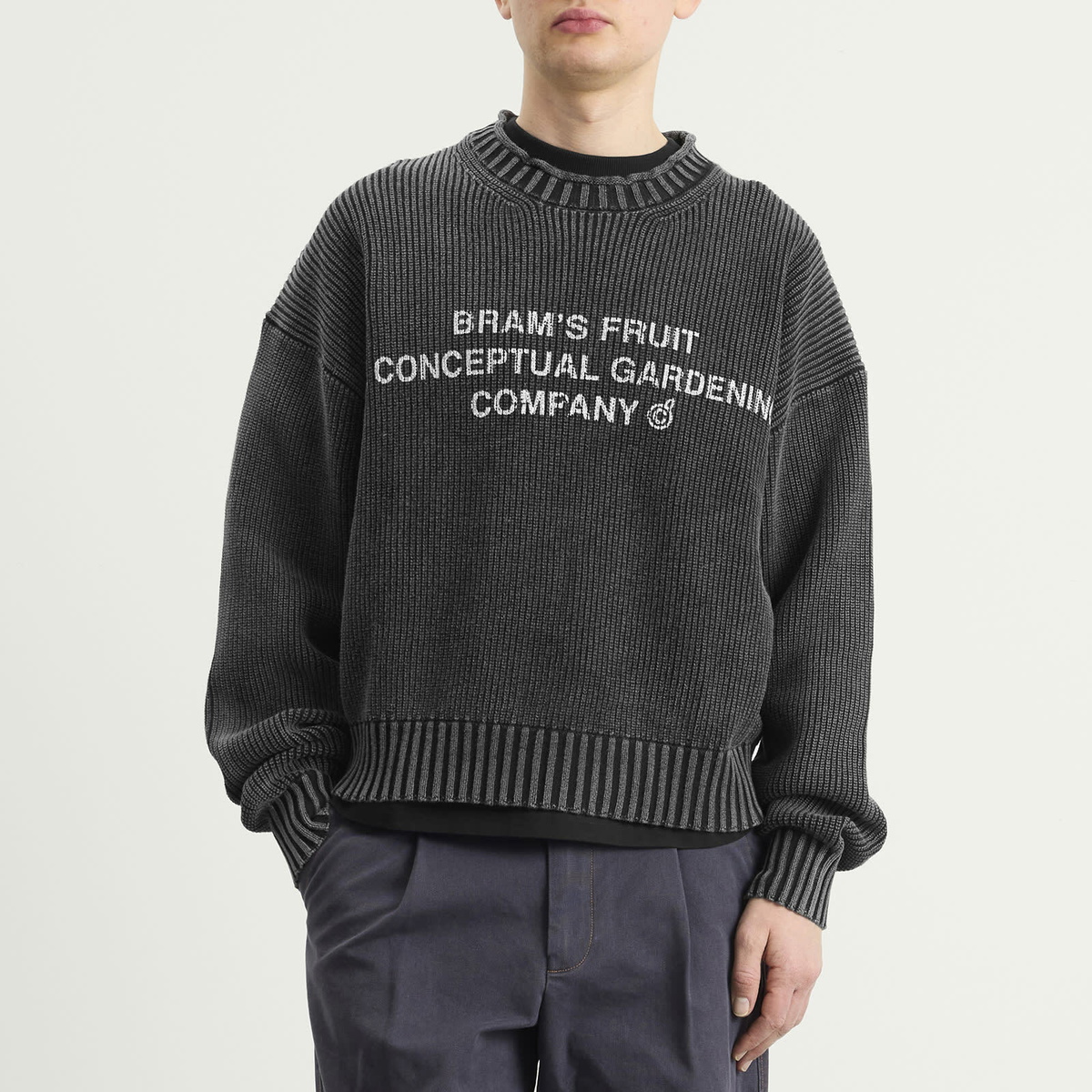 Bram's Fruit Men's Stamp Knit in Charcoal