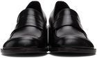 AMOMENTO Black Round Penny Loafers