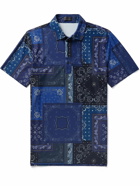 G/FORE - Slim-Fit Bandana-Print Piqué Golf Polo Shirt - Blue
